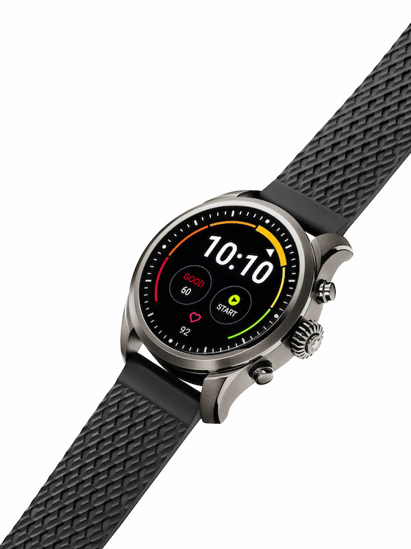 The Montblanc Summit 2 in titanium with black straps